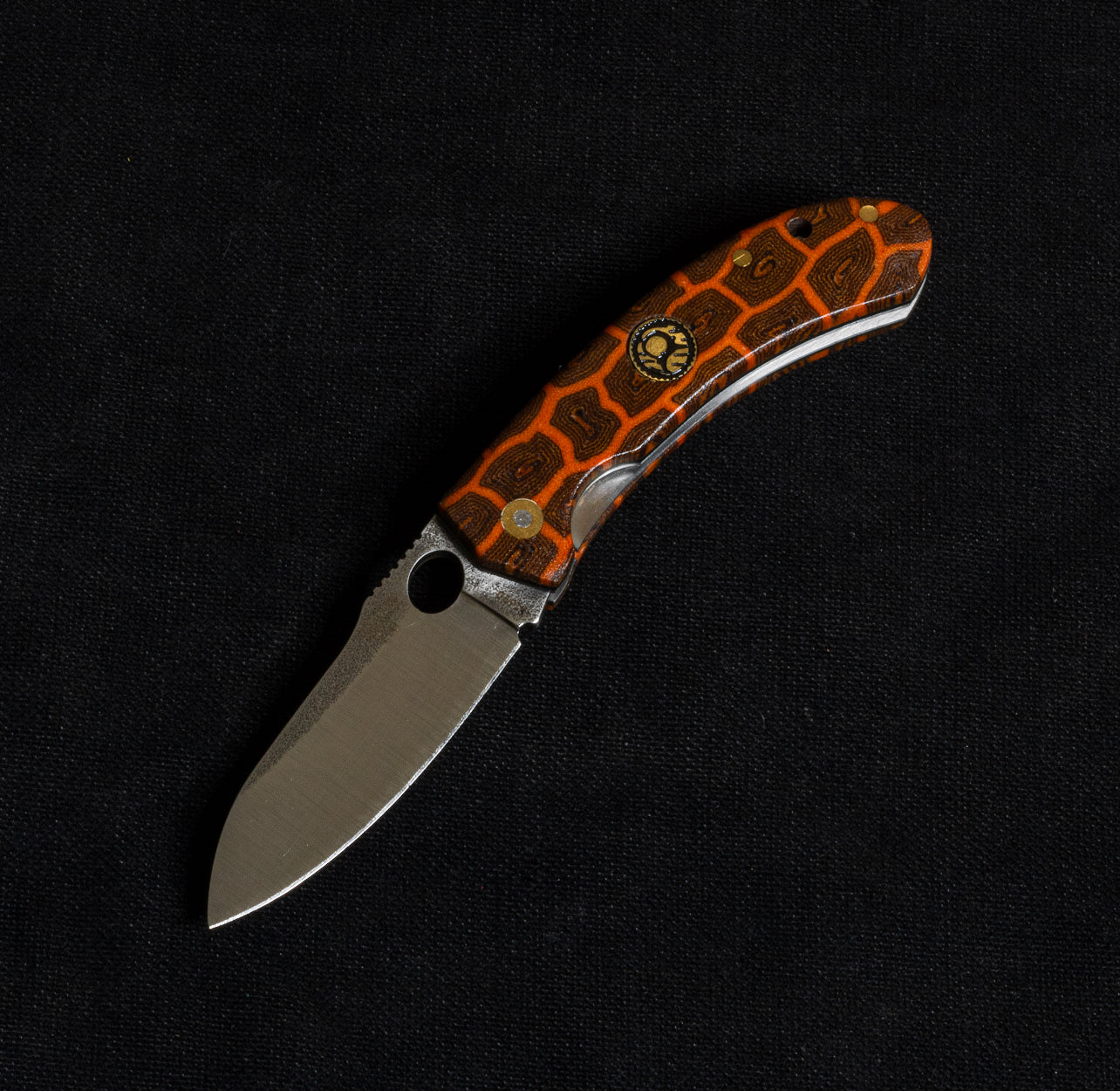Internal Lock Tactical Pocket Knife G-Mikarta Orange T10 N690