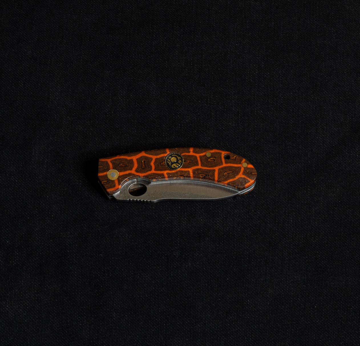 Internal Lock Tactical Pocket Knife G-Mikarta Orange T10 N690
