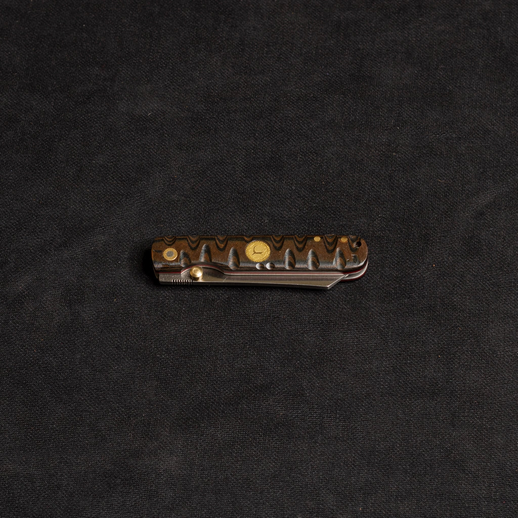 İçten Kilitli  Tactical Katsu Çakı - Siyah/Kahve İşlemeli Kabza -  T30 - D2