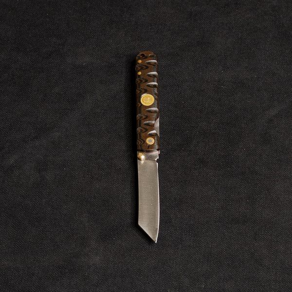 İçten KilitliTactical Katsu Çakı - Siyah/Kahve İşlemeli Kabza -T30 - N 690