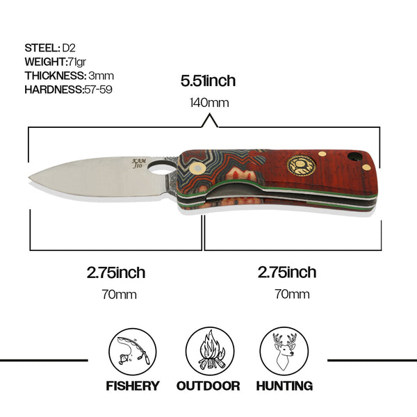 Paduk G-Mikarta İçten Kilitli Çakı - Dayanıklı D2 J10-D2