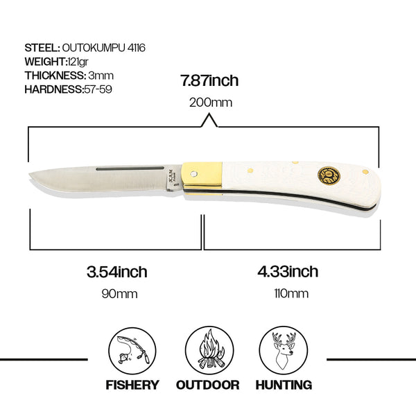 Yaylı Cep Çakısı Beyaz - Klasik -4116