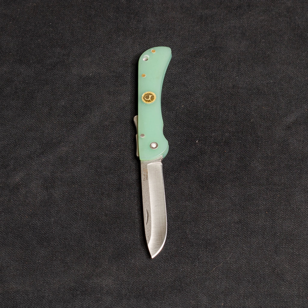 Back Lock Compact Mikarta Blue Striped Pocket Knife - PR77 4116