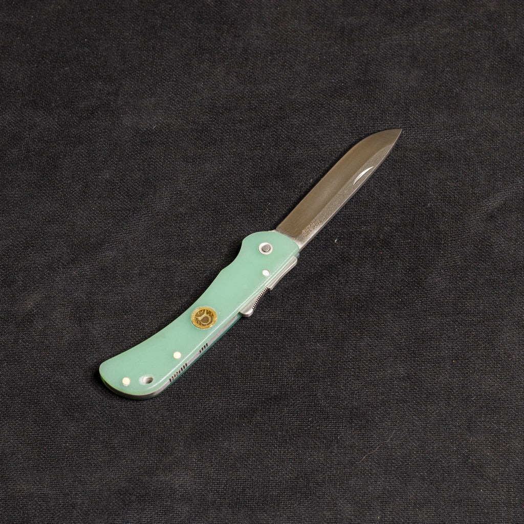 Back Lock Compact Mikarta Blue Striped Pocket Knife - PR77 4116