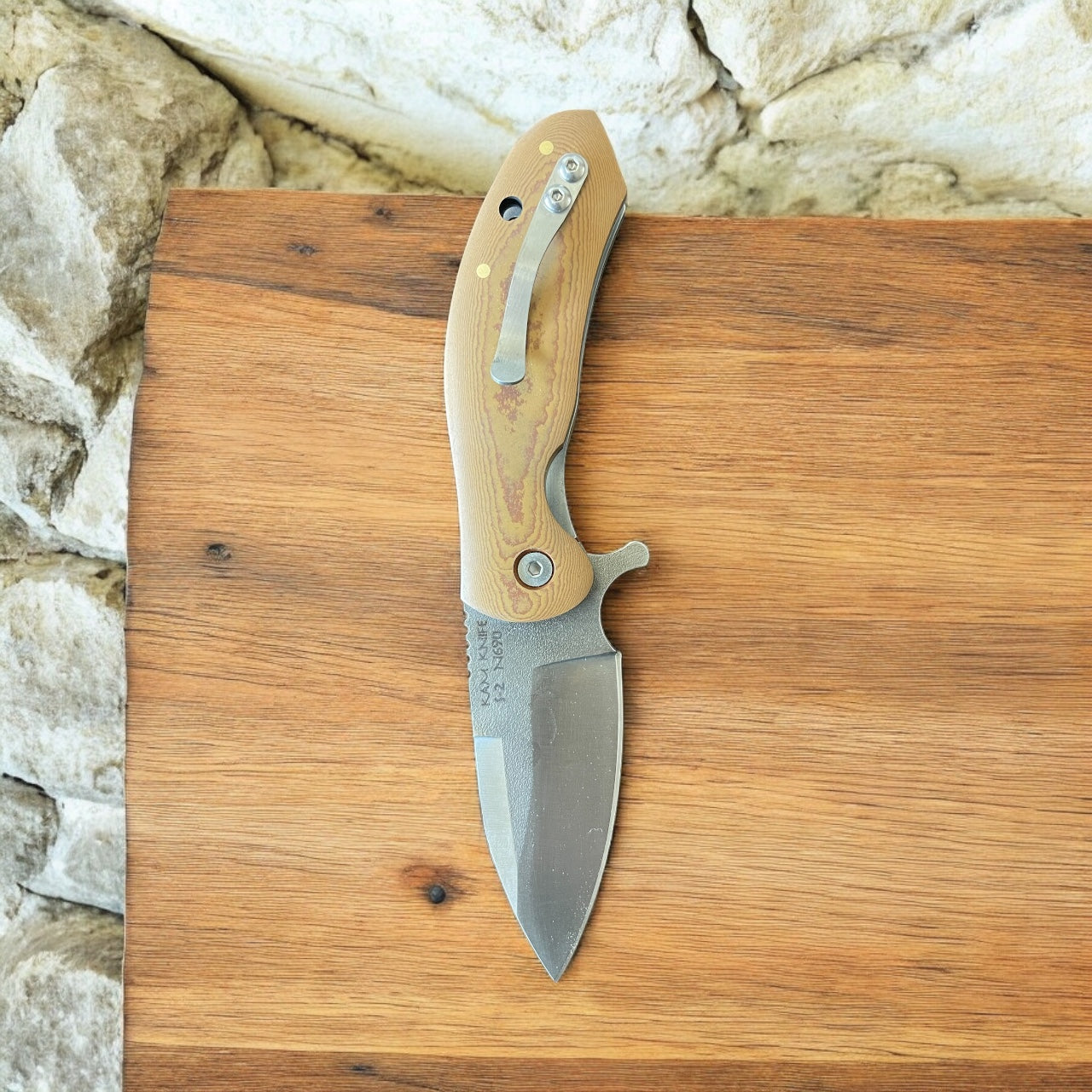 İçten Kilitli Klipsli Rulmanlı Tactical Çakı Ceviz Kompakt Mikarta Kabza - S2 - N690