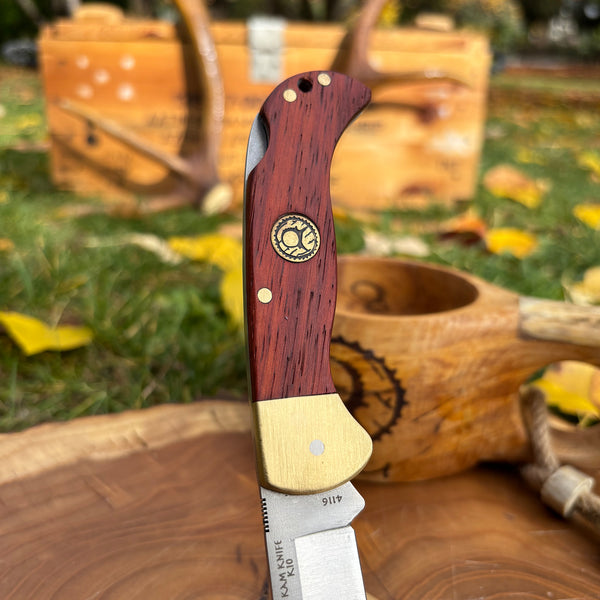 Sırttan Kilitli Çakı Paduk Kızıl - Pirinç -K10-4116