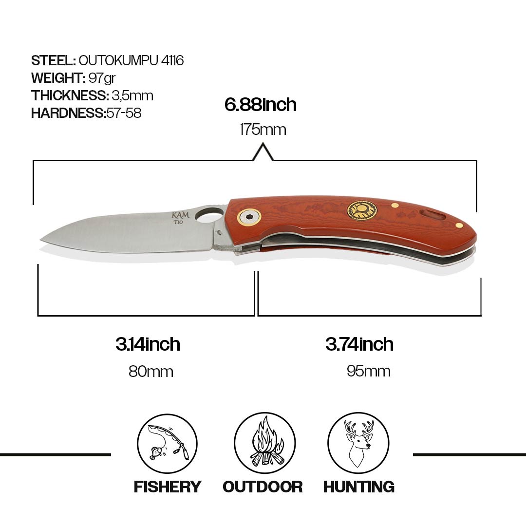 İçten Kilitli Tactical Çakı Kızıl - T10-4116