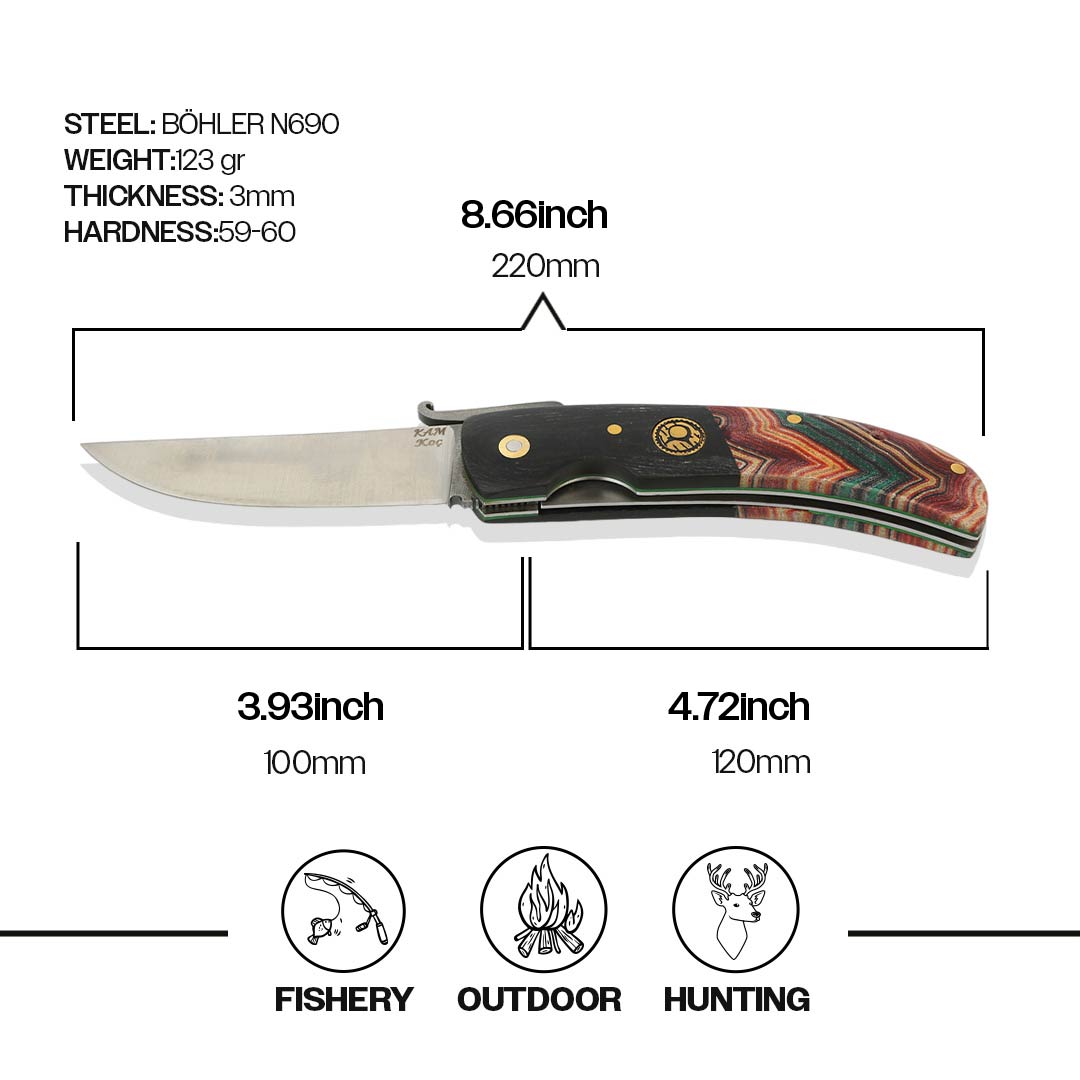 İçten Kilitli Çakı G-Mikarta/Siyah - KOÇ-N690