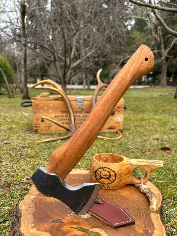 Kam Knife Uzun Saplı Kamp Baltası Dövme Çelik