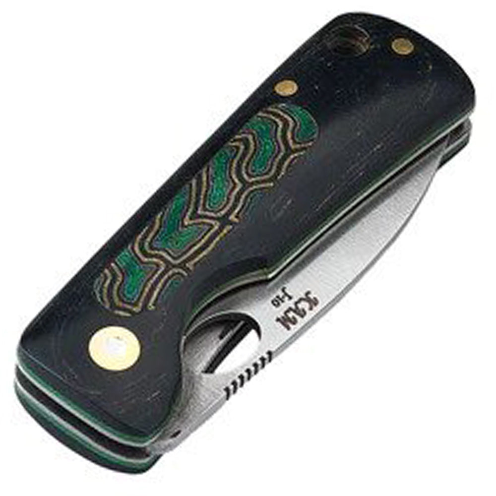 Inside Lock Daily Pocket Knife Black/Green - G-Mikarta - J10