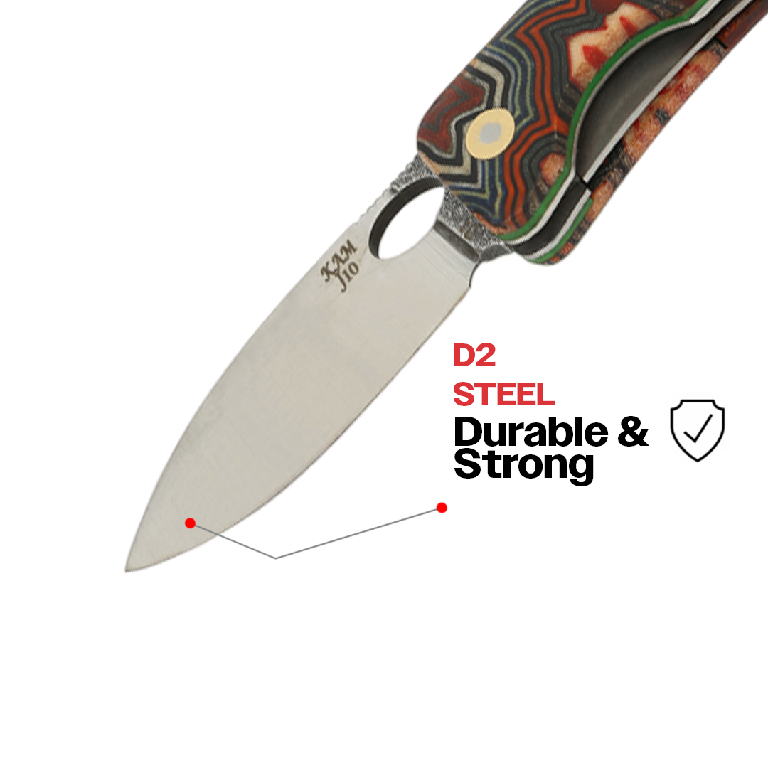 Paduk G-Mikarta İçten Kilitli Çakı - Dayanıklı D2 J10-D2