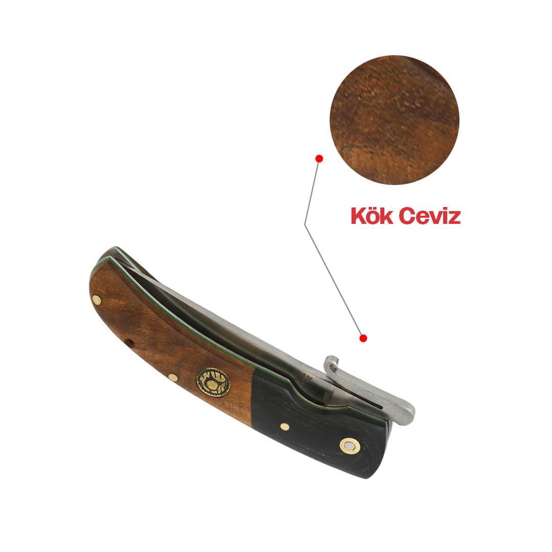 İçten Kilitli Koç Çakı Kök Ceviz/Siyah - 4116