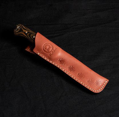 Bushcraft Av Orman  Bıçağı -  Siyah/Kahverengi Kompakt Mikarta - A10-4116