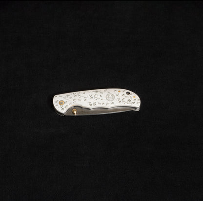 İçten Kilitli Rulmanlı Tactical Çakı Beyaz Kam Davulu  Desenli  - T40 - N690