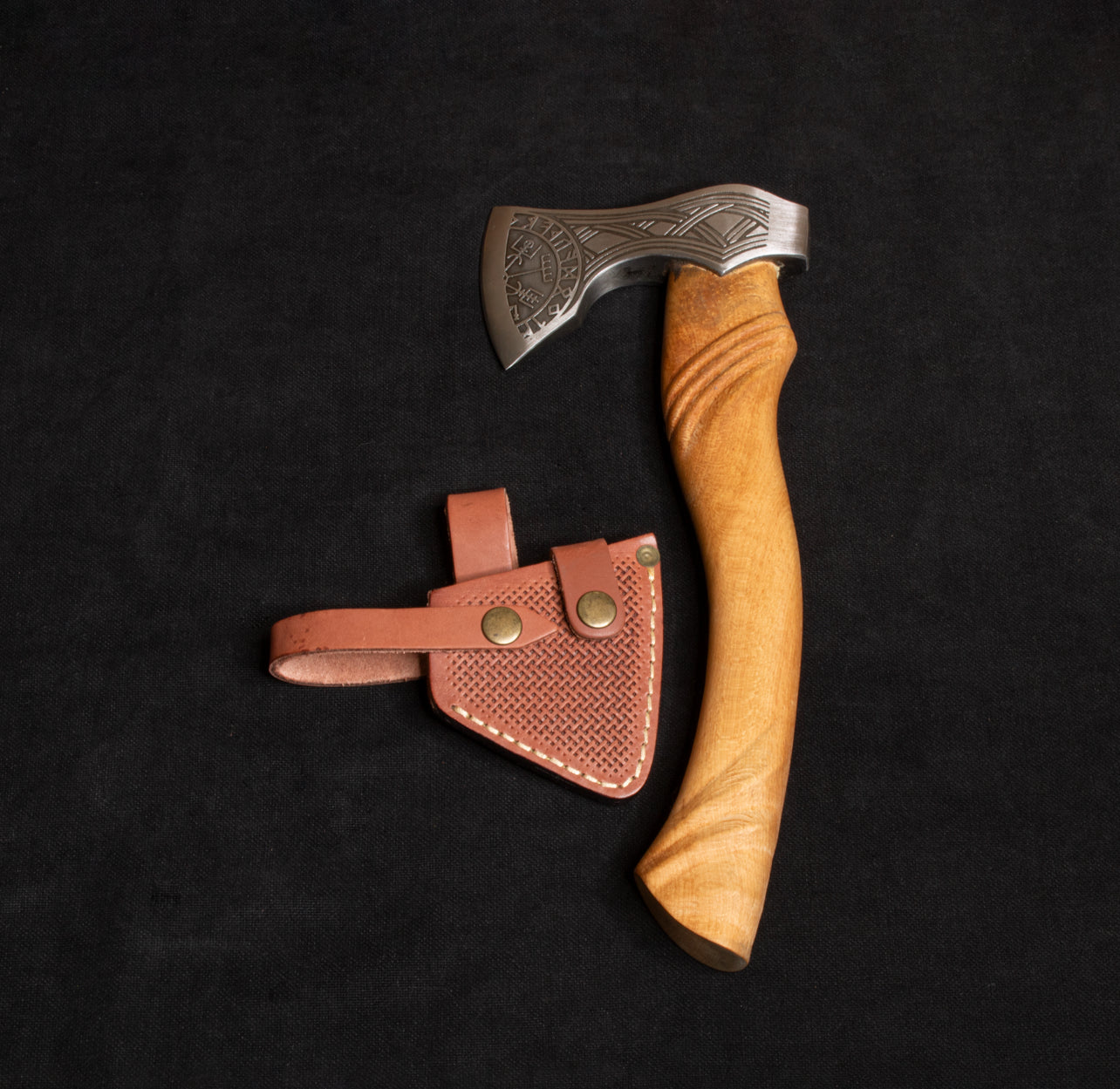 Kam Knife Kam Davulu Desenli Kamp Baltası Dövme Çelik