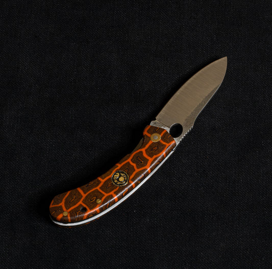 Internal Lock Tactical Pocket Knife G-Mikarta Orange T10 N690