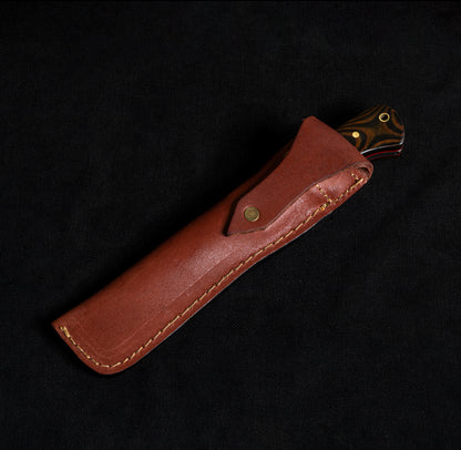 Bushcraft Av Orman  Bıçağı -  Siyah/Kahverengi Kompakt Mikarta - A10-4116