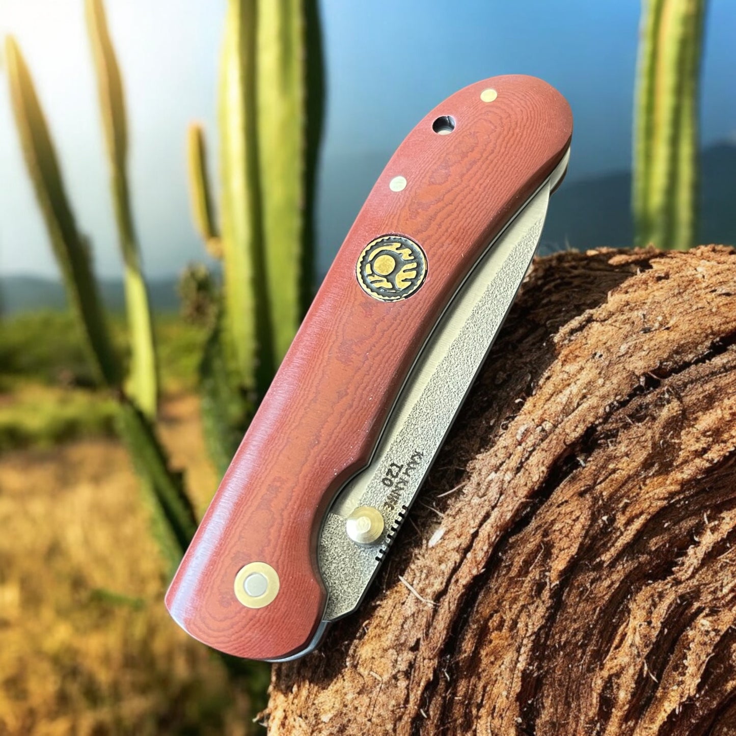 İçten Kilitli Rulmanlı Tactical Çakı Kızıl Mikarta  Kabza -  T20 - N690