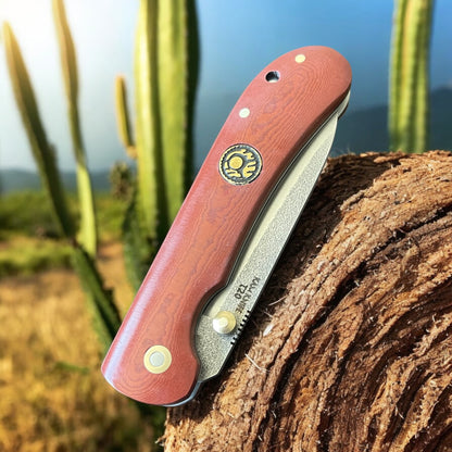 İçten Kilitli Rulmanlı Tactical Çakı Kızıl Mikarta  Kabza -  T20 - N690