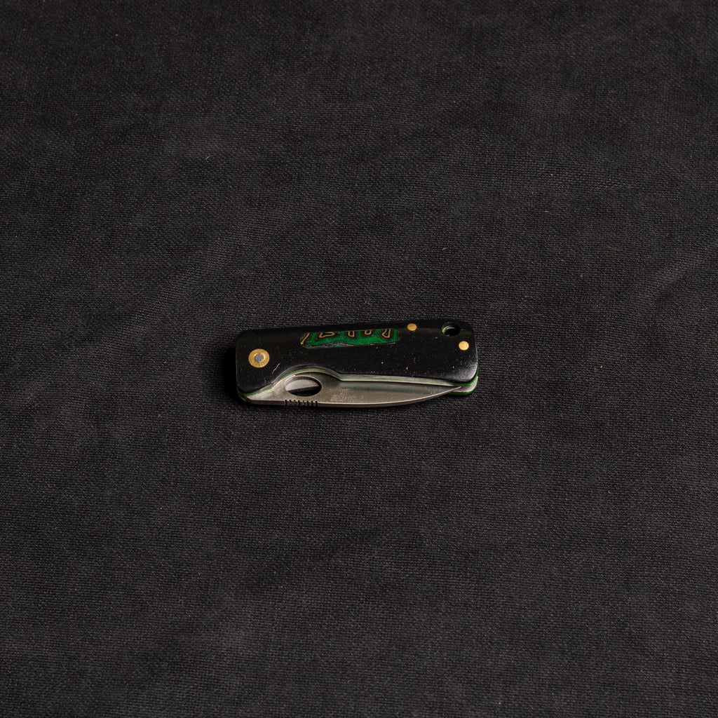 Inside Lock Daily Pocket Knife Black/Green - G-Mikarta - J10