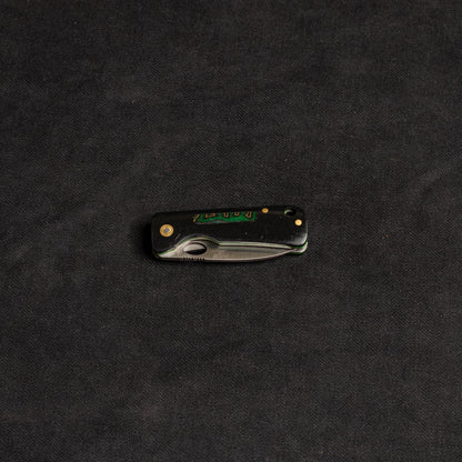 Inside Lock Daily Pocket Knife Black/Green - G-Mikarta - J10
