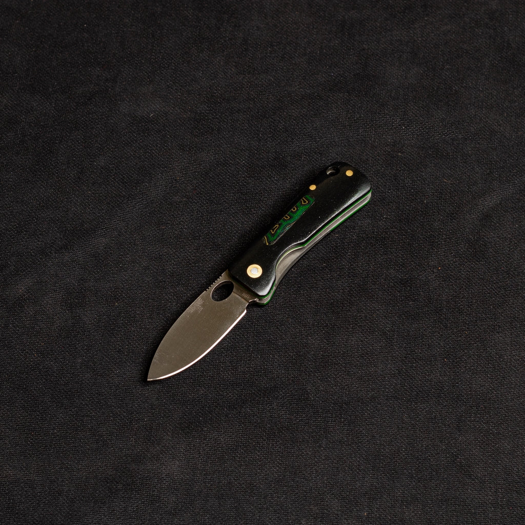 Inside Lock Daily Pocket Knife Black/Green - G-Mikarta - J10