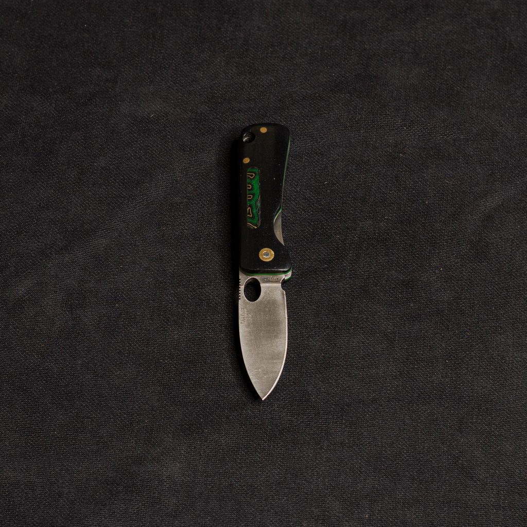 Inside Lock Daily Pocket Knife Black/Green - G-Mikarta - J10