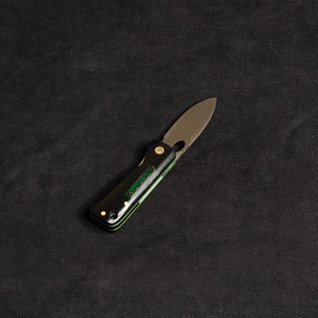 Inside Lock Daily Pocket Knife Black/Green - G-Mikarta - J10