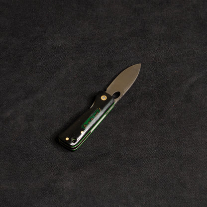 Inside Lock Daily Pocket Knife Black/Green - G-Mikarta - J10