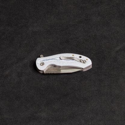 İçten Kilitli  Klipsli Rulmanlı Tactical Çakı Jean Desen  Kompakt Mikarta Kabza -  S2 - N690