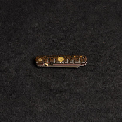 İçten Kilitli  Tactical Katsu Çakı - Siyah/Kahve İşlemeli Kabza -  T30 - N 690