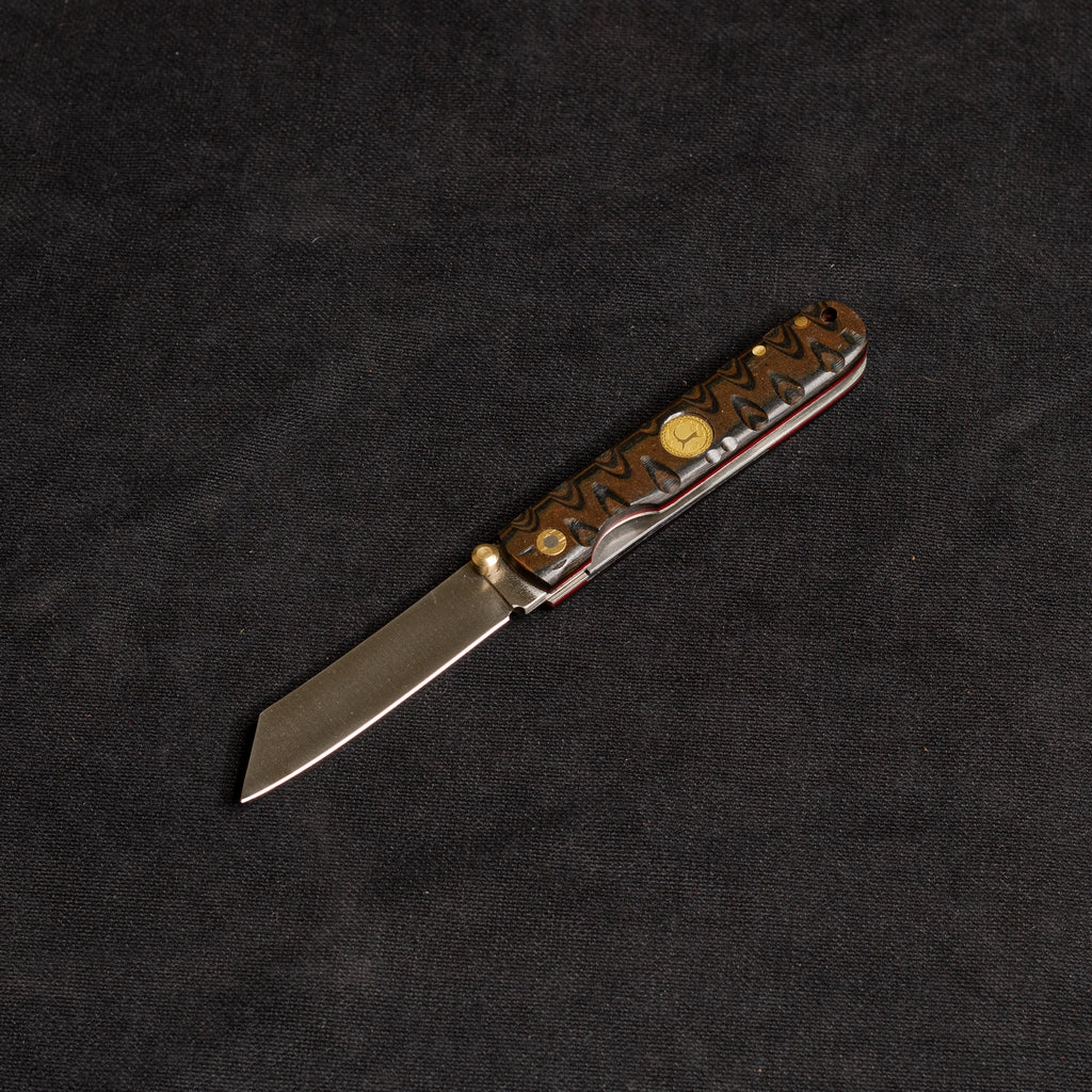 İçten Kilitli  Tactical Katsu Çakı - Siyah/Kahve İşlemeli Kabza -  T30 - N 690