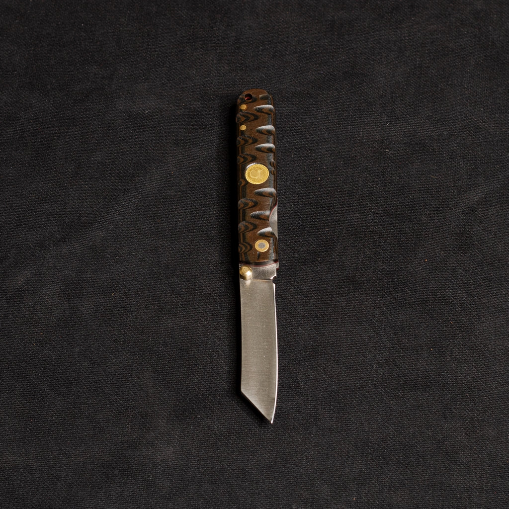 İçten Kilitli  Tactical Katsu Çakı - Siyah/Kahve İşlemeli Kabza -  T30 - N 690