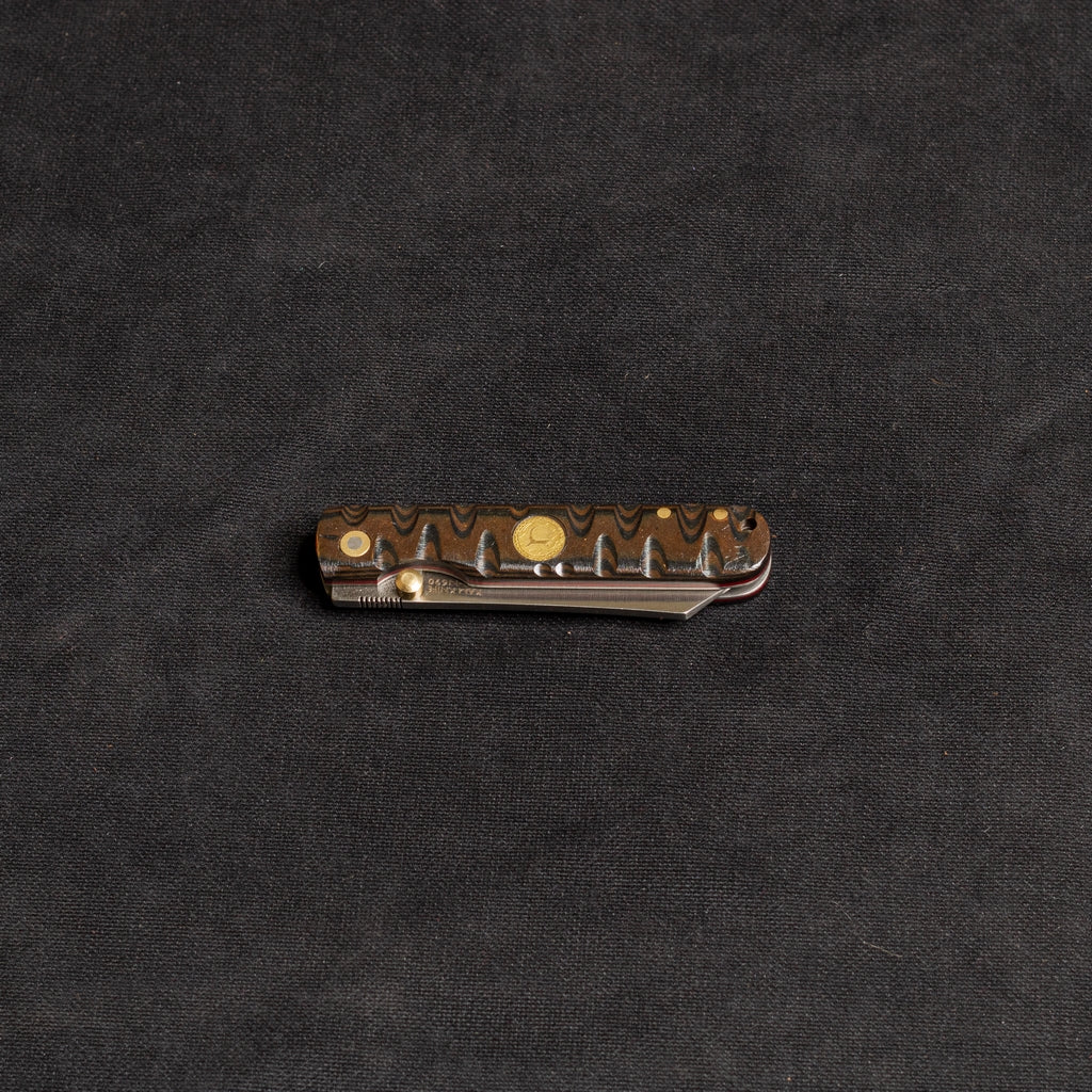 İçten Kilitli  Tactical Katsu Çakı - Siyah/Kahve İşlemeli Kabza -  T30 - N 690