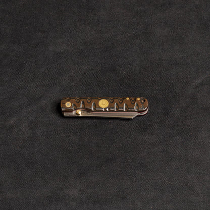 İçten Kilitli  Tactical Katsu Çakı - Siyah/Kahve İşlemeli Kabza -  T30 - N 690