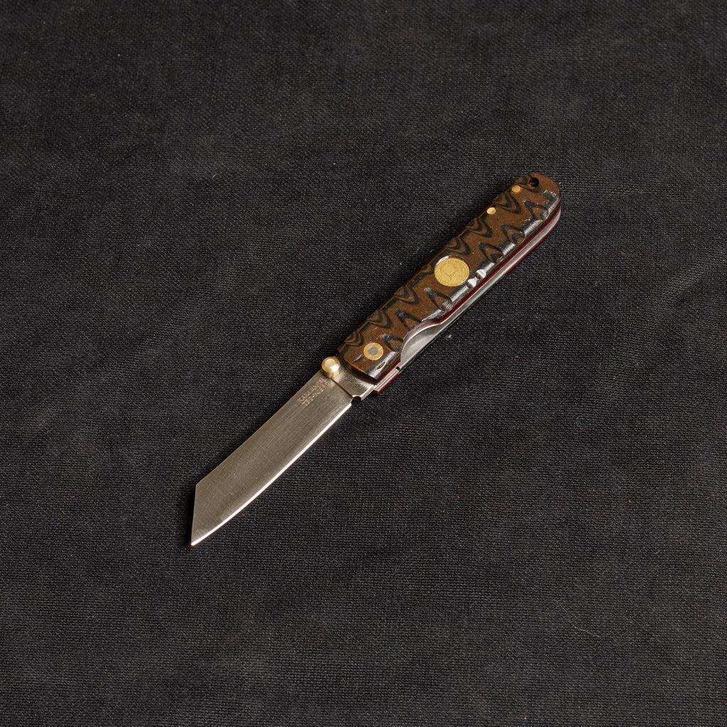 İçten Kilitli  Tactical Katsu Çakı - Siyah/Kahve İşlemeli Kabza -  T30 - N 690