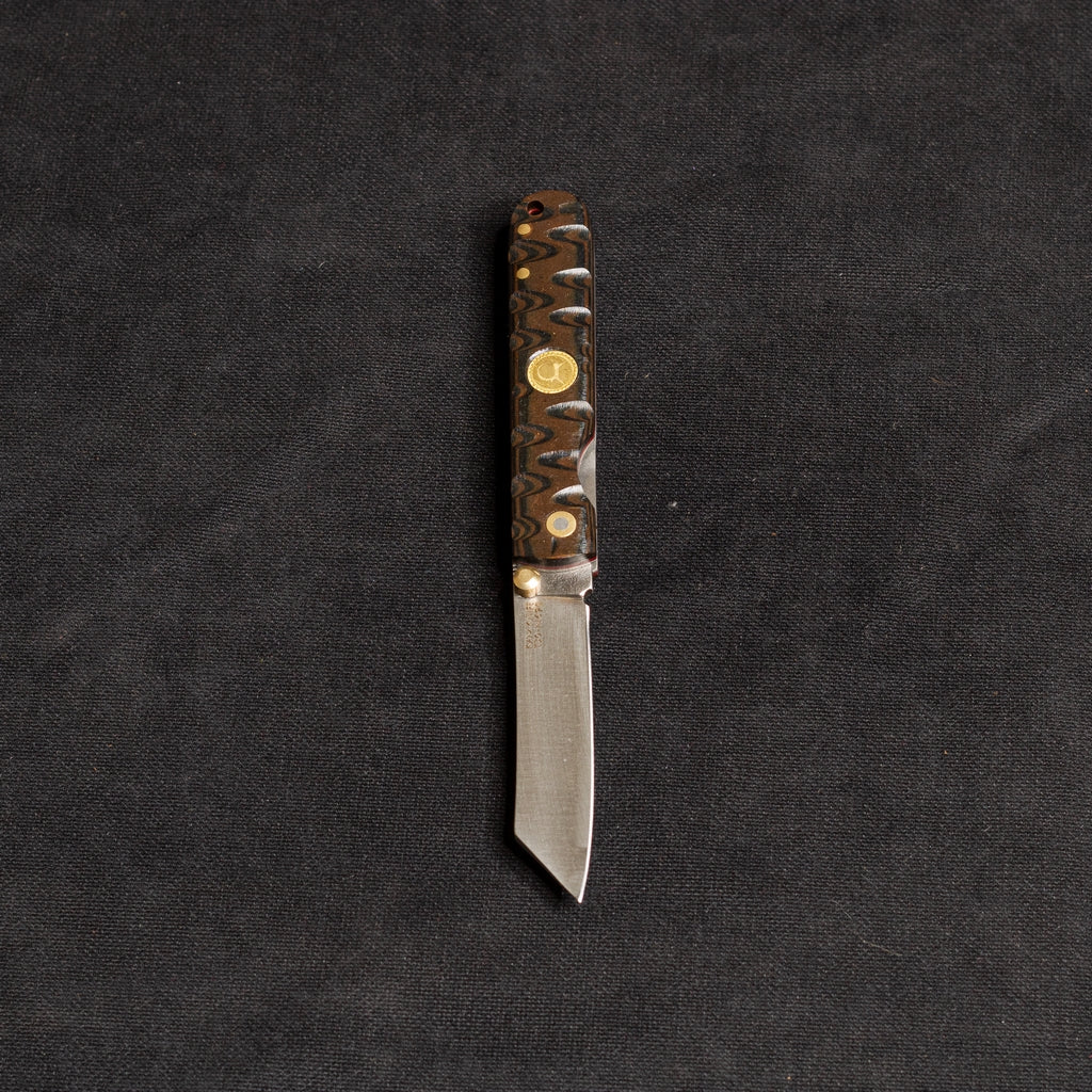 İçten Kilitli  Tactical Katsu Çakı - Siyah/Kahve İşlemeli Kabza -  T30 - N 690