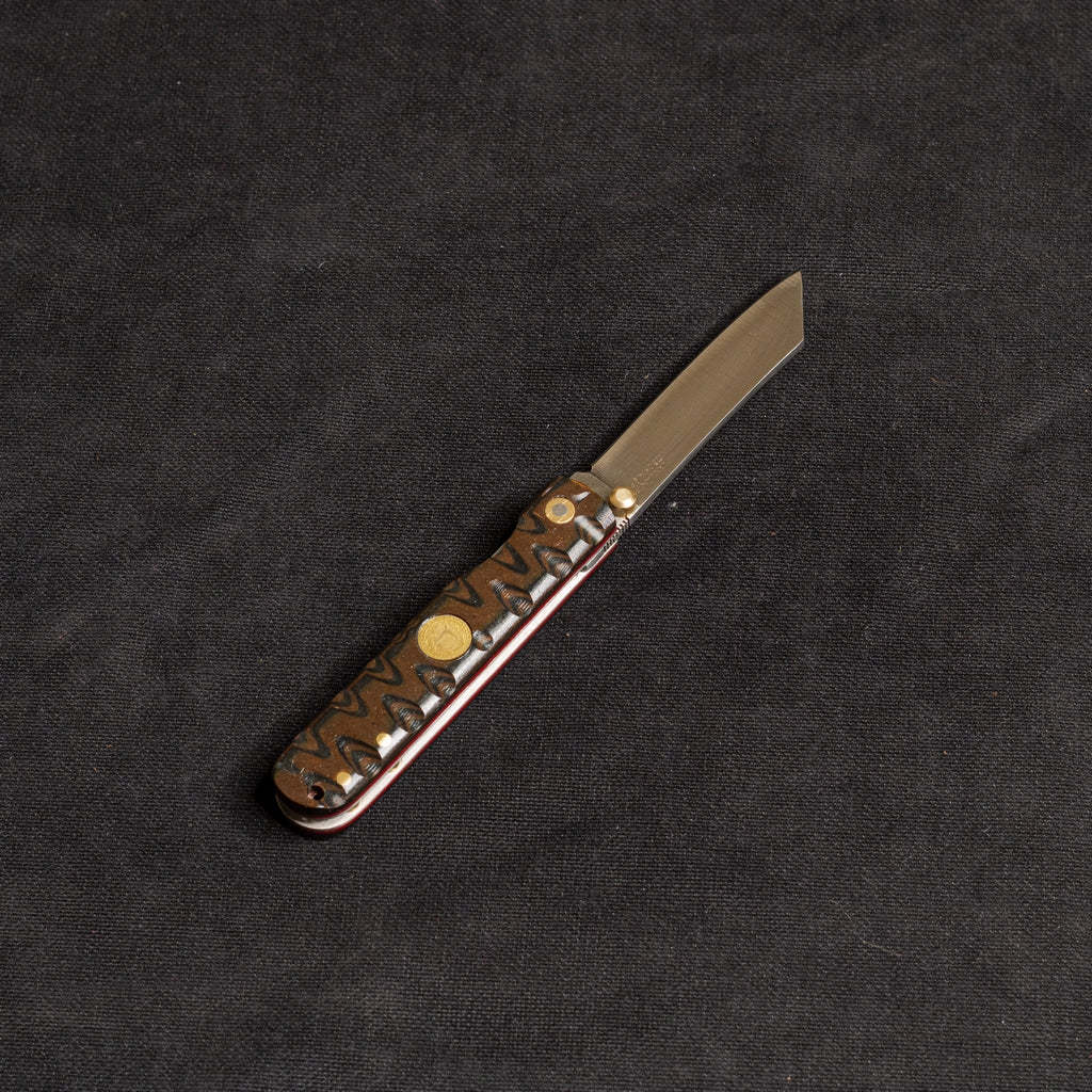 İçten Kilitli  Tactical Katsu Çakı - Siyah/Kahve İşlemeli Kabza -  T30 - N 690