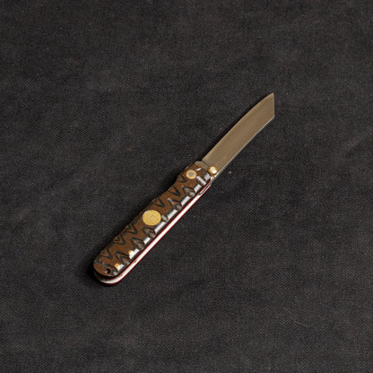 İçten Kilitli  Tactical Katsu Çakı - Siyah/Kahve İşlemeli Kabza -  T30 - N 690