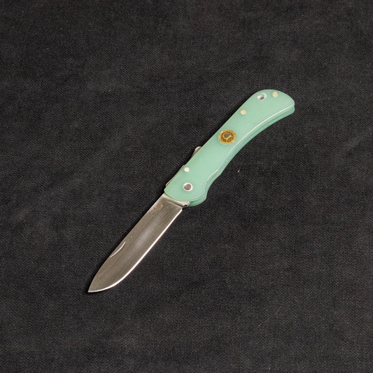 Back Lock Compact Mikarta Blue Striped Pocket Knife - PR77 4116
