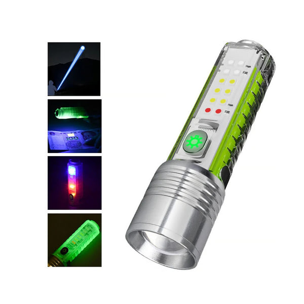 Led Güçlü 8 Modlu Type-C 1000 Lümen Çakarlı Şarjlı El Feneri