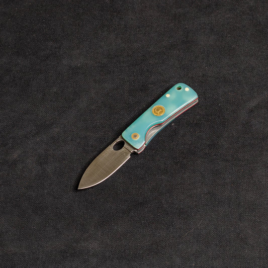 Turkuaz Mikarta İçten Kilitli Rulmanlı Çakı  J10 - N690