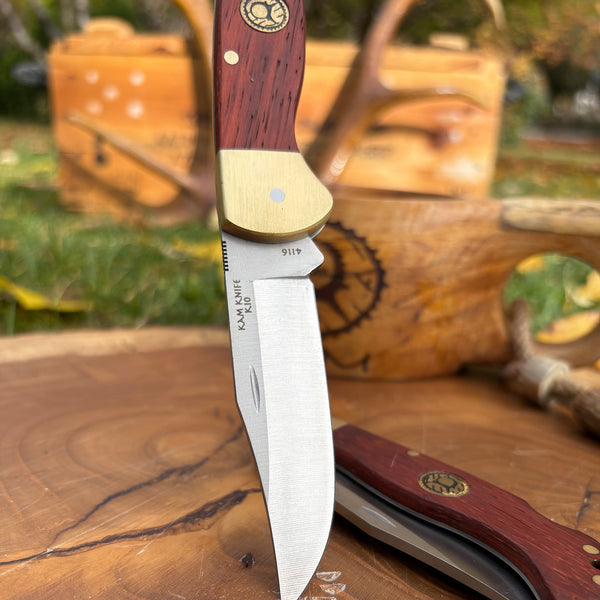 Sırttan Kilitli Çakı Paduk Kızıl - Pirinç -K10-4116