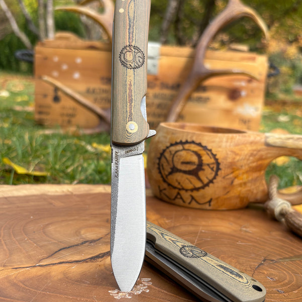 İçten Kilitli Rulmanlı Tactical Çakı Meşe Kompakt Mikarta Kabza -S1 - N690