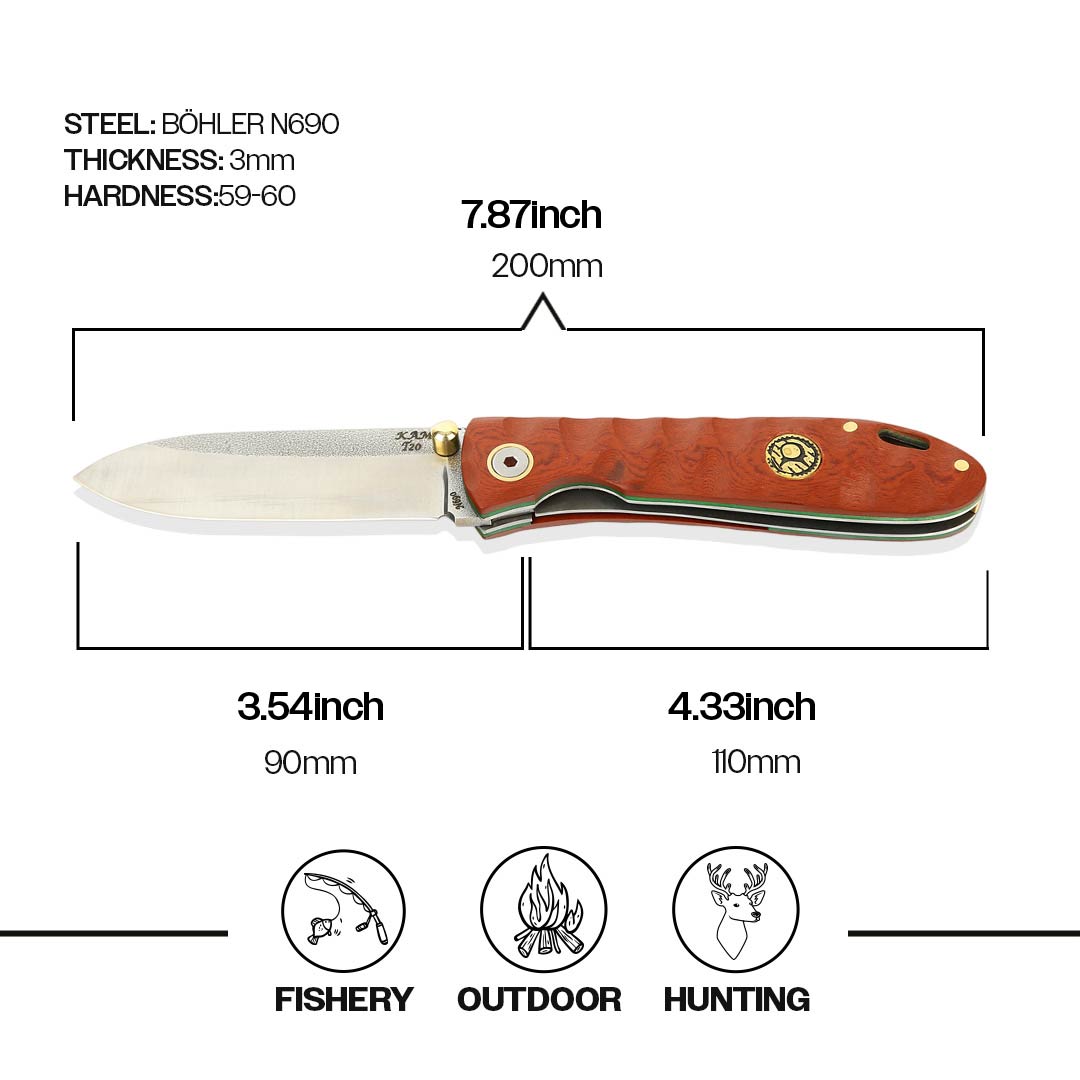 İçten Kilitli Tactical Çakı Kızıl İşlemeli - T20-N690