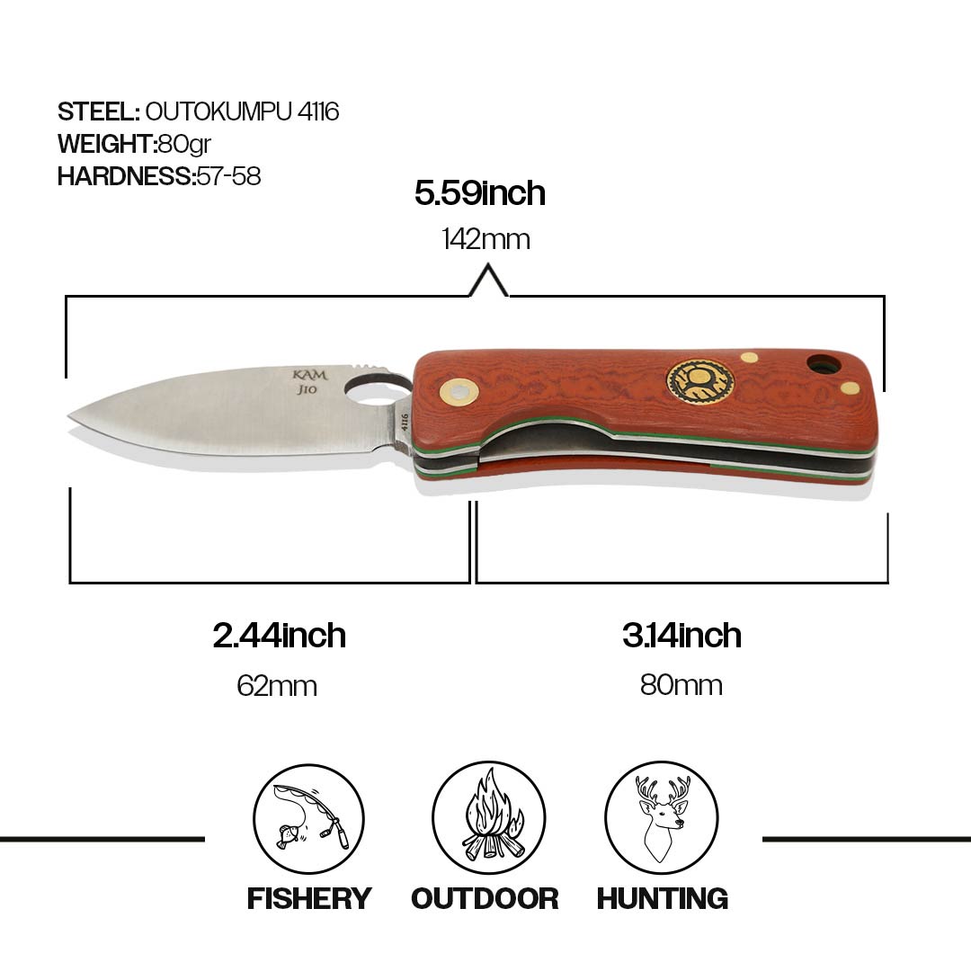 İçten Kilitli Günlük Çakı Kızıl - J10-4116