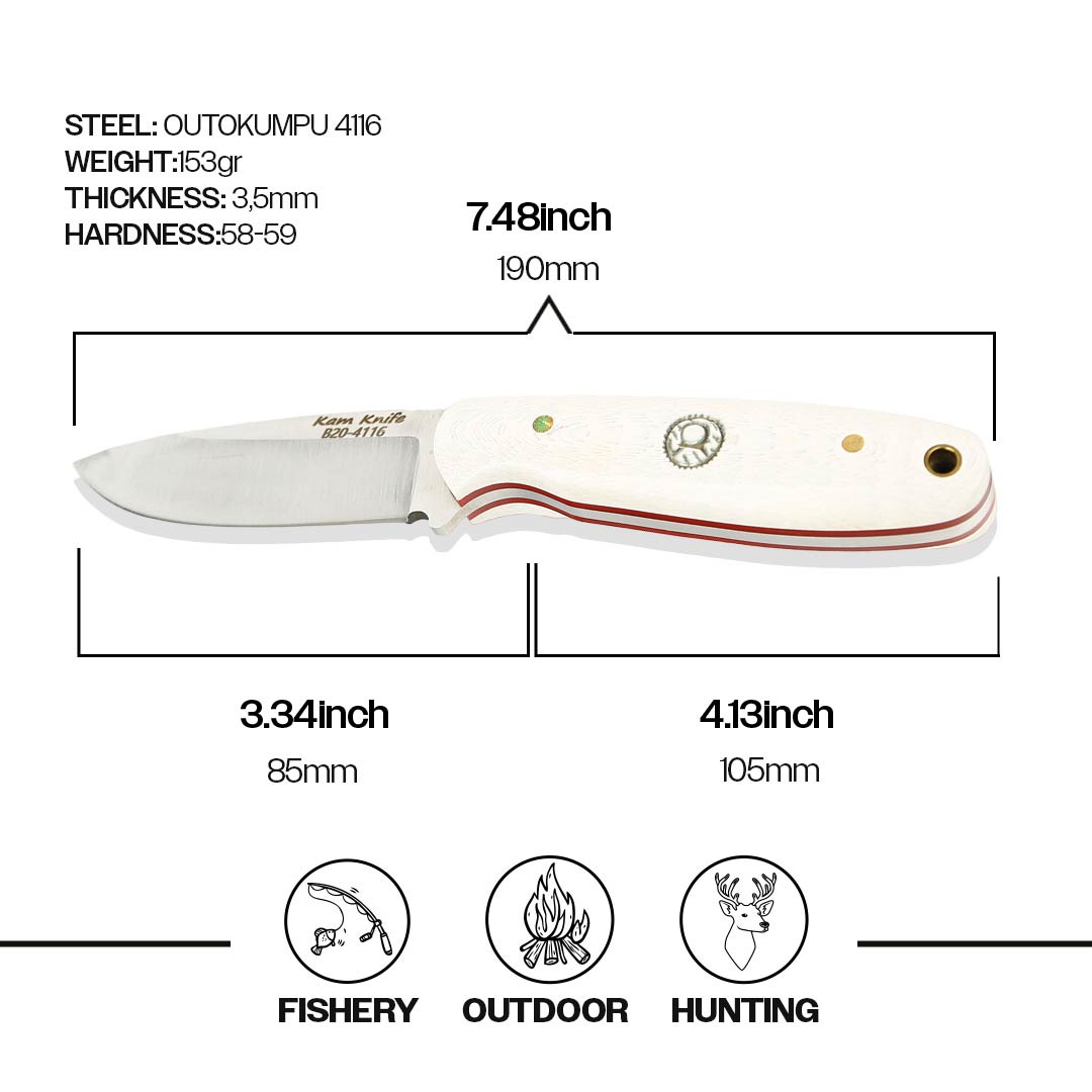 Küçük Boy Av Bıçağı Beyaz - B20-4116