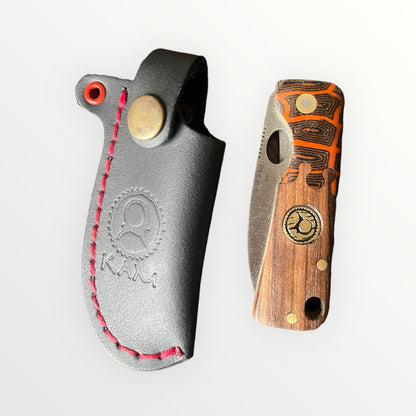 Ceviz Turuncu G-Mikarta İçten Kilitli Çakı - Dayanıklı D2 J10-D2