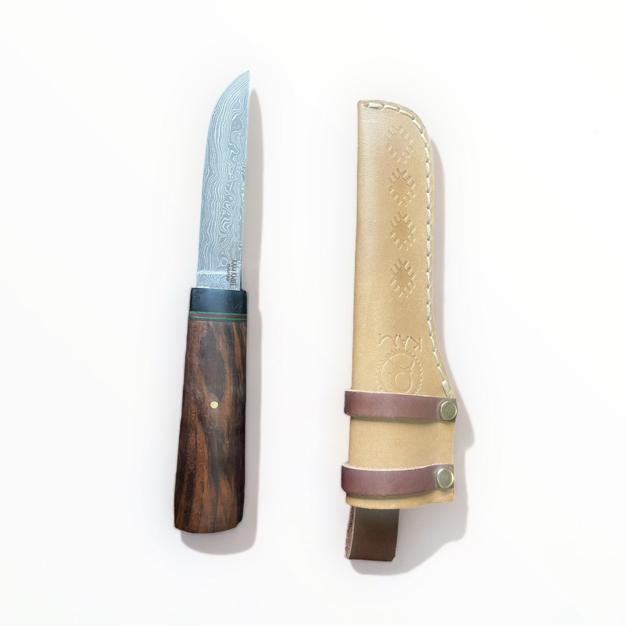 Puukko Av, Balıkçılık ve Kamp Bıçağı Ceviz - P10-DAMASCUS